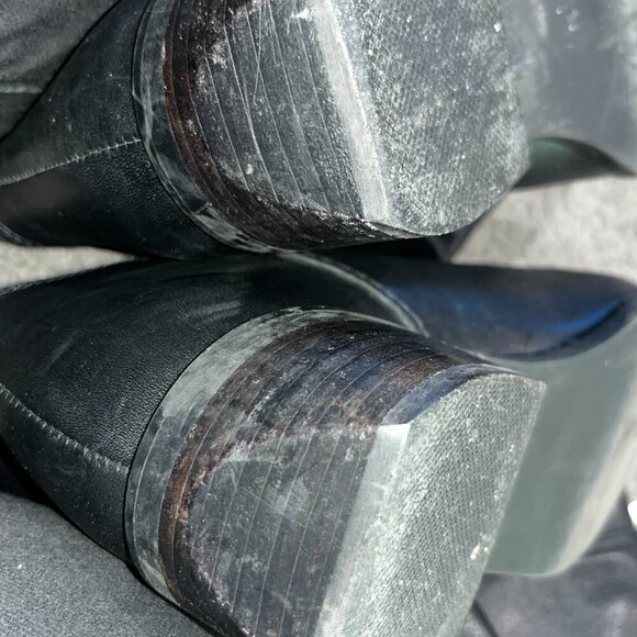 AQUATALIA Geovanna Black Leather Knee High Side Zip Boots - EUC - Women's 8.5 - Picture 6 of 15